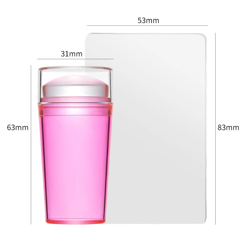 Nail Stamping Plates Pure Clear Jelly Nails Art Stamper Scraper Set Print Silicone Marshmallow Design Manicure Accessories To
