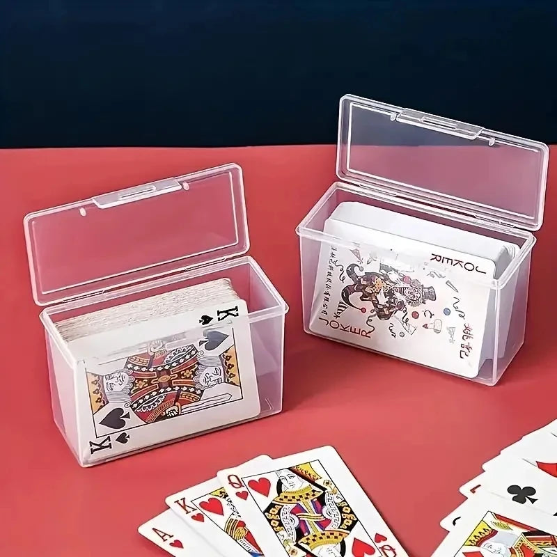 1/3pcs Playing Card Box, Clear Deck Case, Two Poker Images Can Be Placed (NO Cards) Christmas, Halloween, Thanksgiving Gift P
