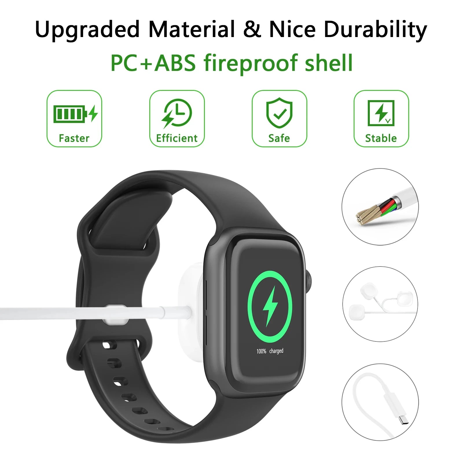 New Magnetic Wireless Charger for Apple Watch Series 9 8 7 6 5 4 SE Fast Charging Cable USB Type C for iWatch Series 6 3 5 3 