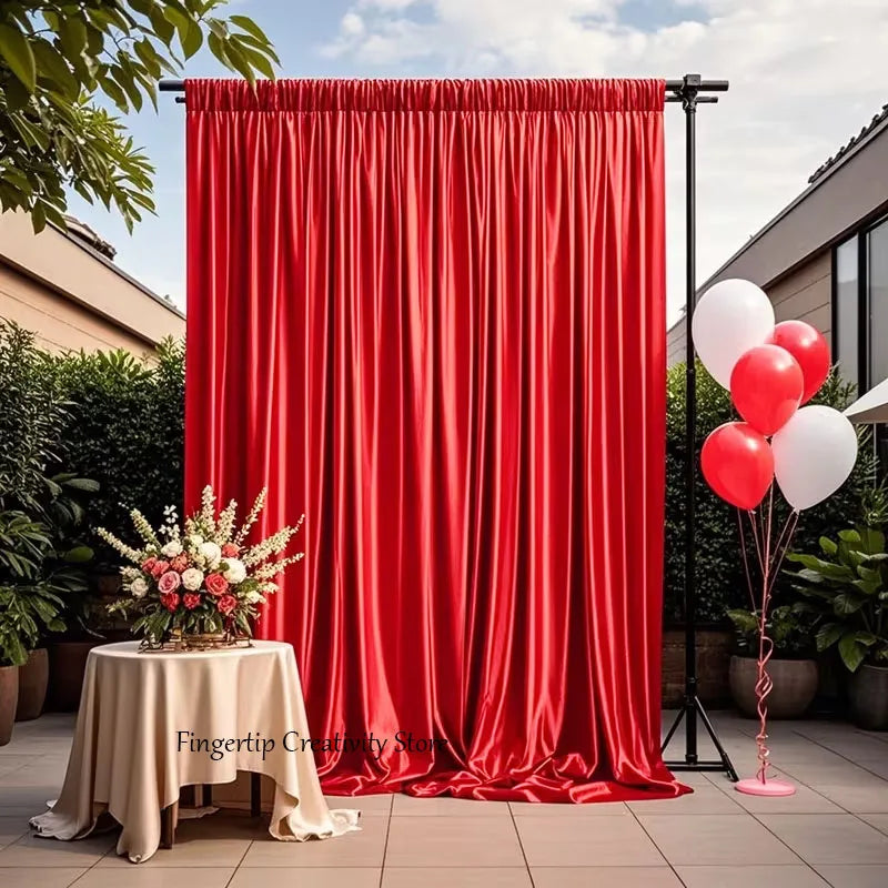 Satin Backdrop Curtain,with Rod Pocket for Wedding,Birthday,Baby Shower,Photography,Graduation Party Backdrop Drapes,1 Panel