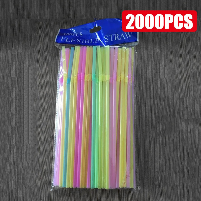 50-3000Pcs Multicolor Kitchen Beverage Straws Rietjes Drinking Straw Cocktail Rietjes Wedding Party Straws Accessories - Mult