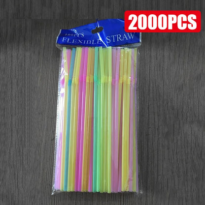 50-3000Pcs Multicolor Kitchen Beverage Straws Rietjes Drinking Straw Cocktail Rietjes Wedding Party Straws Accessories - Mult