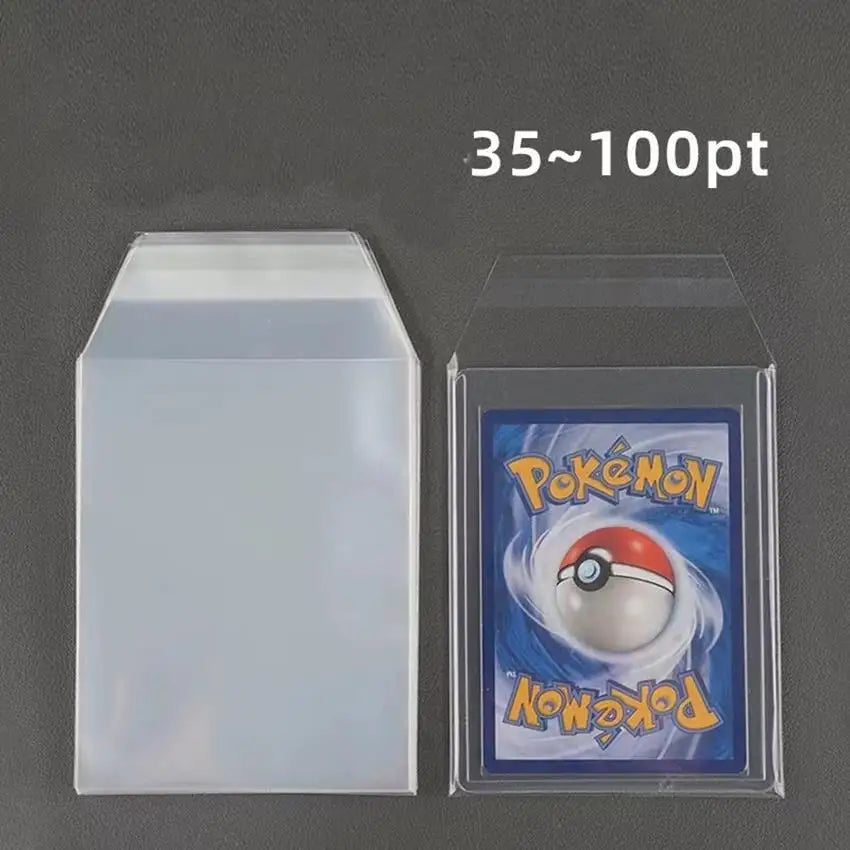 100PCS Clear Magnetic Card Holder Protective Film Hard Plastic Card Sleeves 35PT-100PT Waterproof Protector For Game Photo Ca