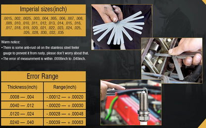 32 Piece Feeler Gauge Portable Durable Various Specifications Arc Stainless Steel Feeler Gauge Gap Gauge Rangefinder