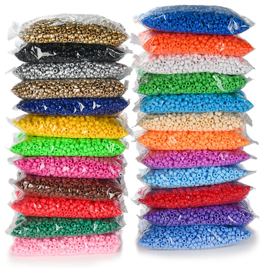 IYOE 100Pcs Pony Beads 6x9mm Glitter Acrylic Beads Luminous Spacer Beads For Diy Craft Jewelry Bracelets Making Hair Supplies