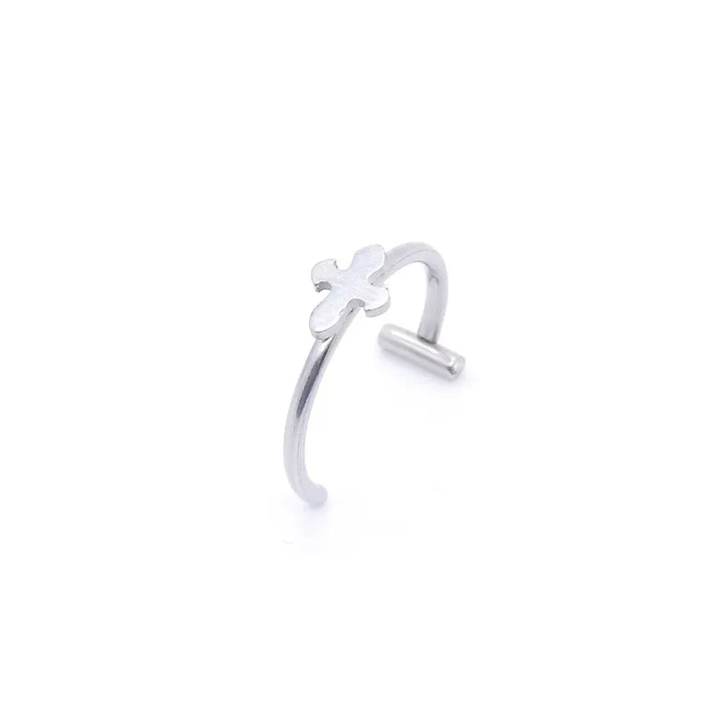 1Pc Stainless Steel Fake Nose Ring Hoop Septum Rings C Clip Lip Ring Earring Fake Nose Piercing Women Body Jewelry Non-Pierce