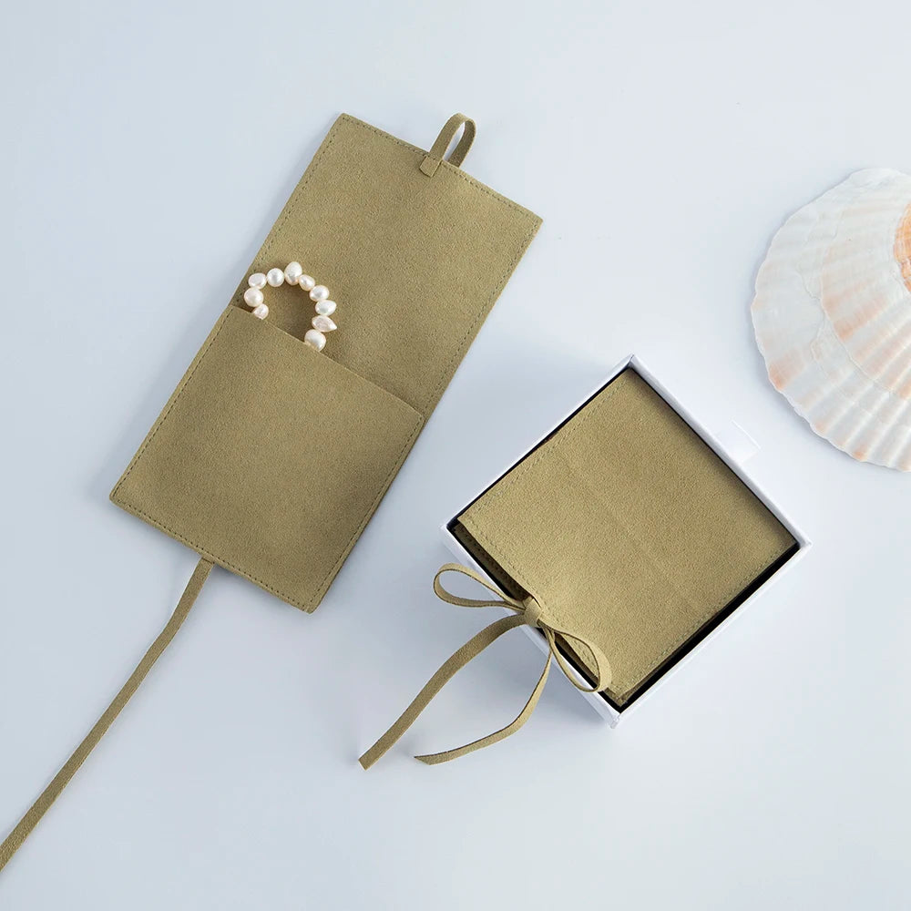 10pcs Velvet Jewelry Packaging Pouches Chic Wedding Favor Bags Cream Microfiber Cosmetic Bags Product Package Wedding Gift Ba