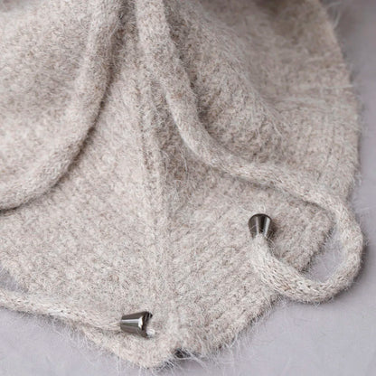 Unisex 100%Wool Knitted Balaclava Winter Ear Face Neck Protect One-Piece Scarf Hat Soft Warm Hooded Beanies Twist False Colla