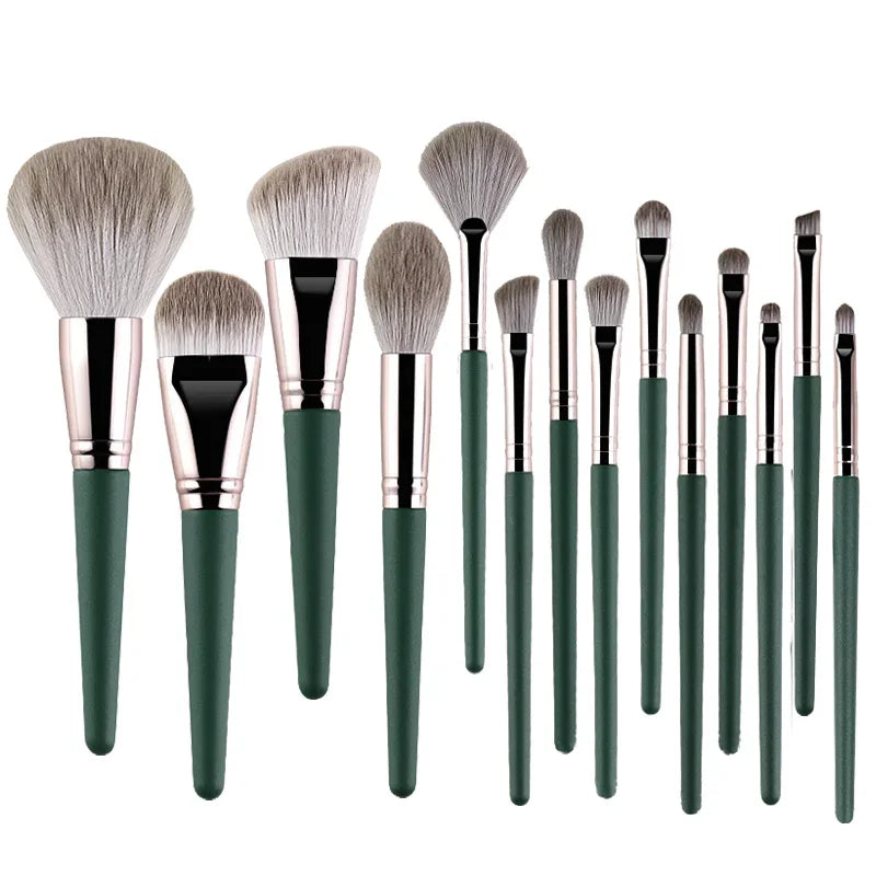 14Pcs Makeup Brushes Soft Fluffy Makeup Tools Cosmetic Powder Eye Shadow Foundation Blush Blending Beauty Make Up Brush - 14p