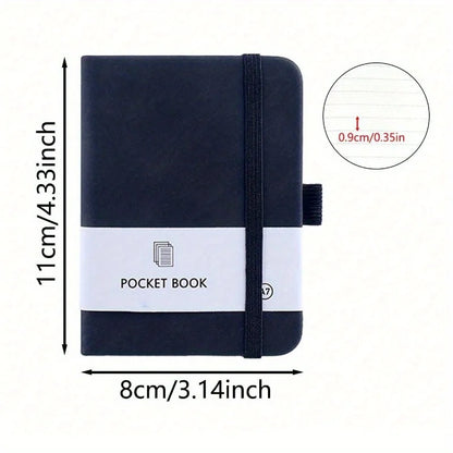 1pc A7 Pocket Notebook Journals, Small Notepad Notebooks For Note Taking.A7 Mini Note Pads With Pen Holder. 200 Pages noteboo