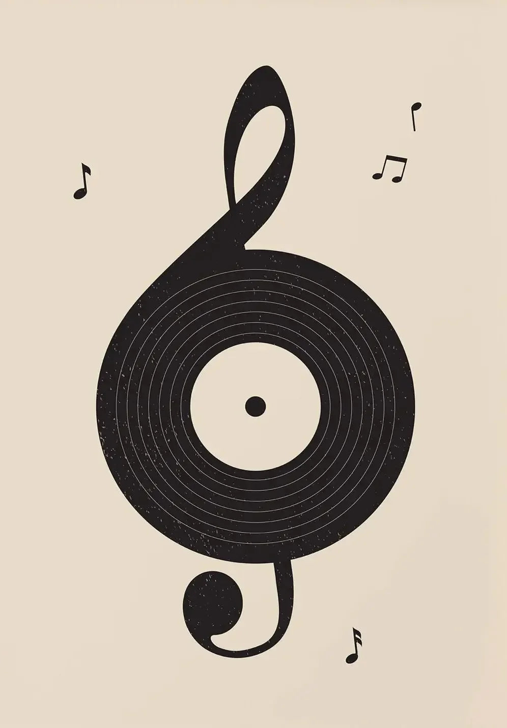 Retro Vinyl Record Print Mid Century Music Minimal Pastel Poster Colorful Wall Art Trendy Minimalist Turntable Home Room Deco
