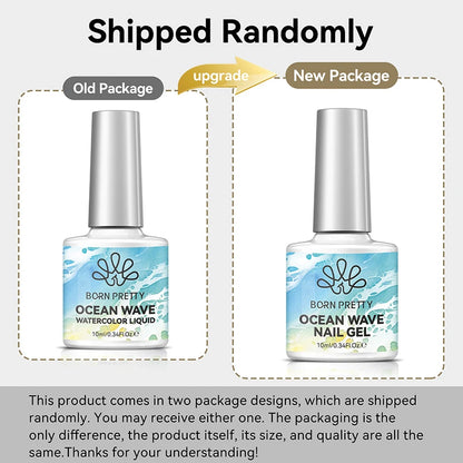 BORN PRETTY 10ml Ocean Wave Watercolor Liquid Gel Polish Stroke White Watercolor 3 Seconds Spread Lace Hollow Gradient Nail A