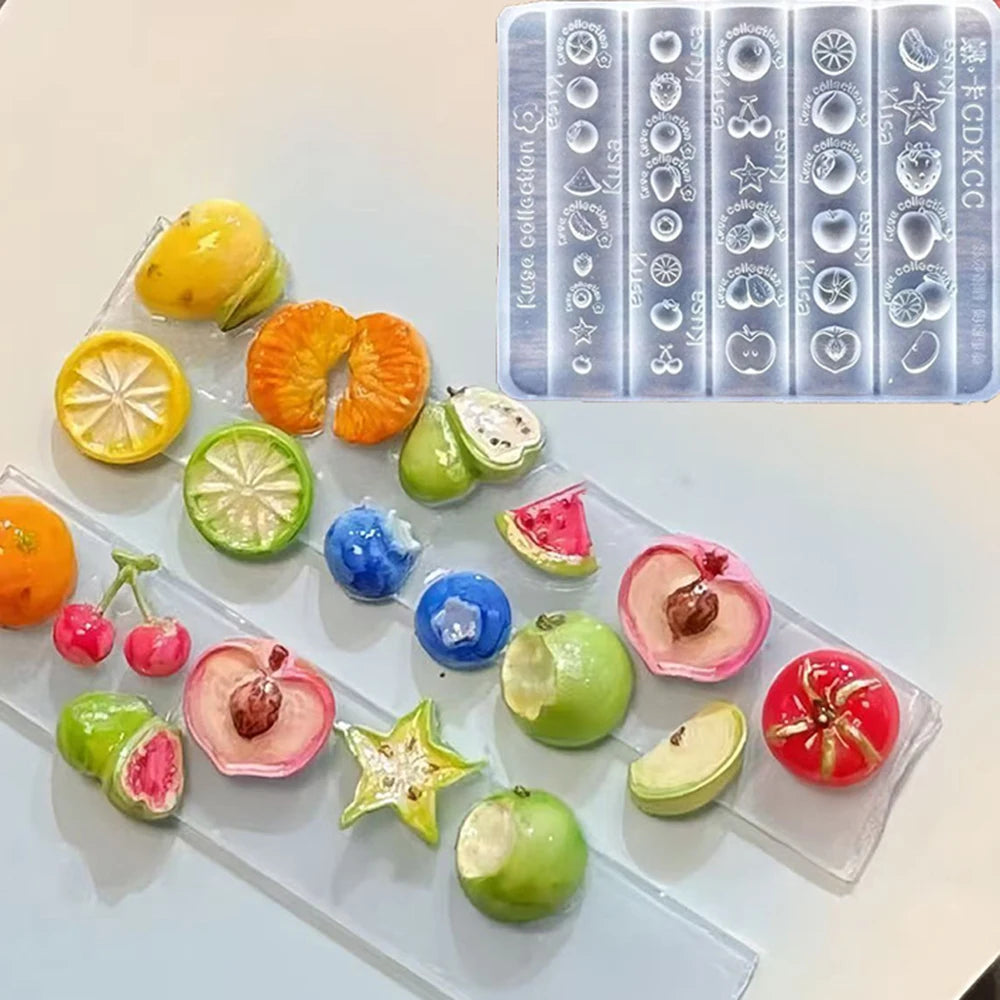 3d Nail Charms Making Craft Tools Fruit Silicone Nail Molds Home Resin Cherry Apple DIY Manicure Supplies Clear Decorations