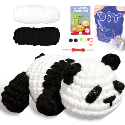 Crochet Kit for Beginners, DIY Animal Crochet Set, Easy Crochet Starter Kit, Step-by-Step Patterns, Fun Craft Project for Kid