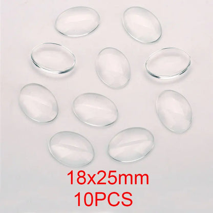 1pack Oval Round Glass Cabochon 30x40mm 6mm 8mm 10mm 12mm 18mm 20mm 25mm 30mm Transparent Clear Flatback Cameo Jewelry Making