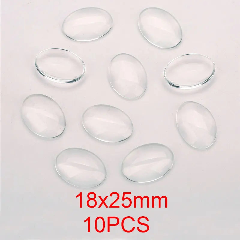 1pack Oval Round Glass Cabochon 30x40mm 6mm 8mm 10mm 12mm 18mm 20mm 25mm 30mm Transparent Clear Flatback Cameo Jewelry Making