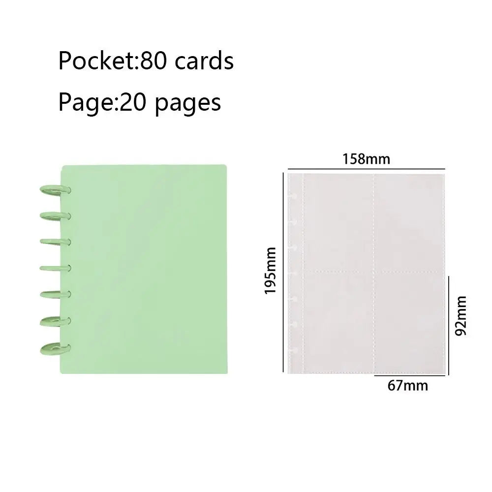 Kpop Photo Album New INS Multi-pockets Loose-leaf Binder 3 Inch Photocard Holder Idol Cards Collect Book Star Chaser - Green-