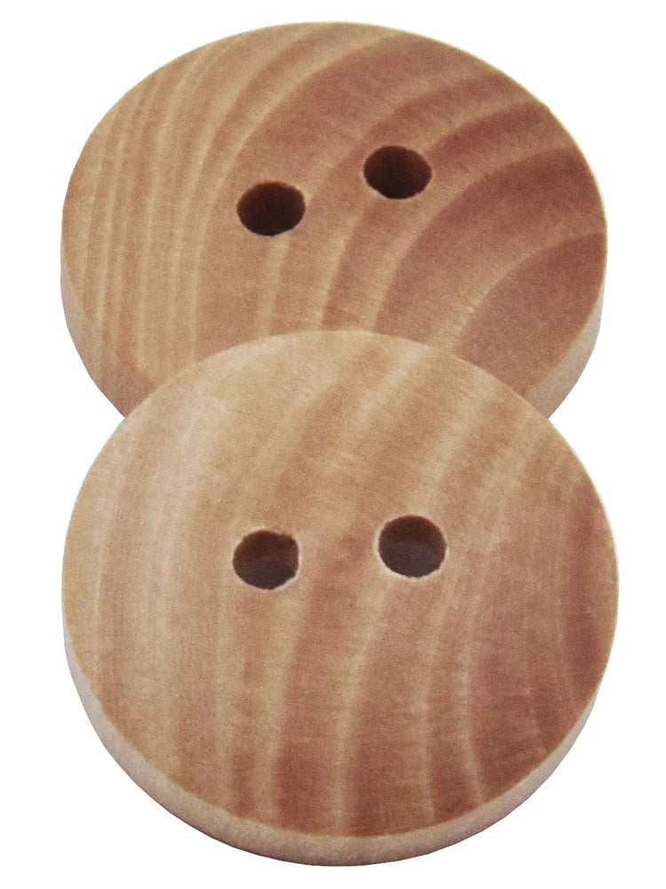 Natural Color Camellia Wood Grain Wooden Buttons Sewing Accesories For Clothes Decorative 2 Holes Button 10mm-30mm 10PCs 30PC