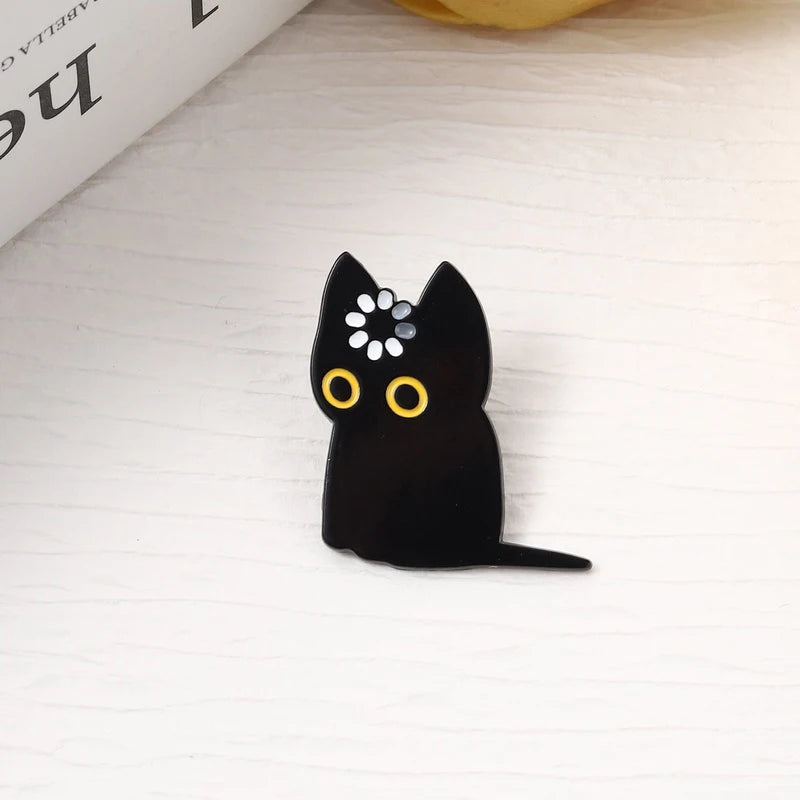 Cartoon Cat Nails, Black Cat Void Loading Enamel Pin, Cute Cat Brooch, Fun Animal Jewelry, Quirky Fashion Accessory, Gifts fo
