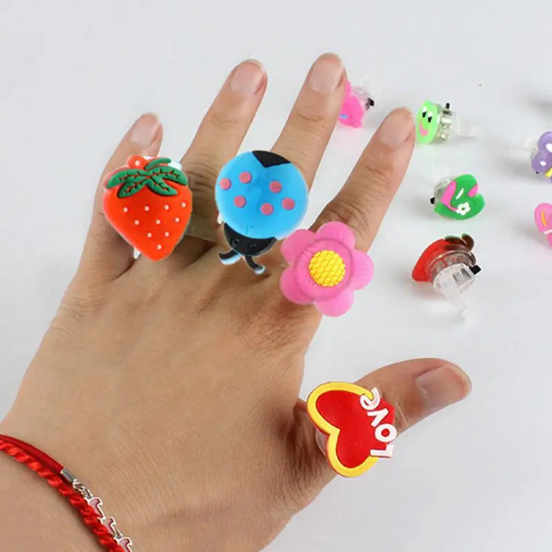 10/20PCS Glowing Ring Toy Kids Gift Birthday Party Favor Gift Friends Guest Giveaways Carnival Christmas Gifts Children Pinat