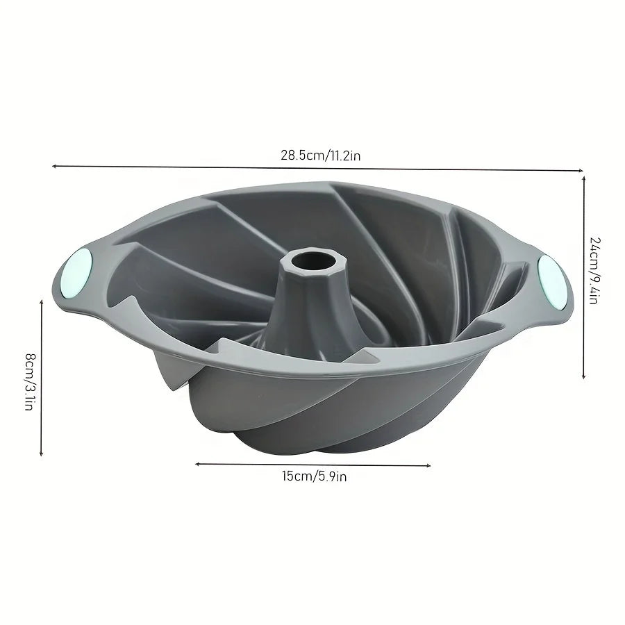 High quality silicone cyclone cake mold High temperature resistant household oven baking pan steamed cake mold baking tools -