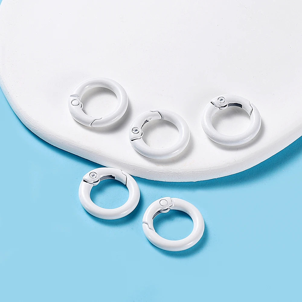 5Pcs/Lot 21 Colors Metal O Ring Spring Clasp Openable Round Carabiner Keychain Clips Hook Dog Chain DIY Jewelry Buckle Connec