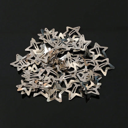 5/15/30/60/100/200pcs Y2K Silver Star Hair Clips for Girls Metal Snap Clip Hairpins Barrettes Hair Grip Jewel Hair Accessorie