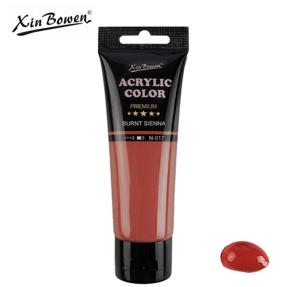 75ml Acrylic Paint for Wall Art Student DIY Graffiti Shoes Waterproof Sun Resistant Textile Painting Materials - Brown