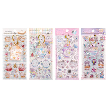 2 pcs Random Fun Pinch Hanging Cartoon 3D Puffy Stickers Scrapbooking Diy Journal Stationery Sticker Cute Deco School Supplie