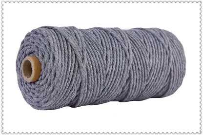 Handmade Boho Decor 3mm 100% Colorful Cotton Cord Rope Thread Twisted Macrame String DIY Home Wedding Decoration Supply 110 Y