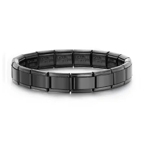 2025 Fashion Functional Elastic Bracelet Modular Bulk Italian Charms Links Fit Bracelet Stainless Steel Jewelry - E