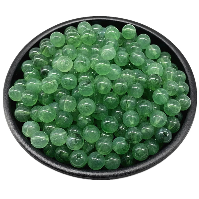 6 8 10mm Acrylic Round Beads for Jewelry Makeing Bracelet Necklace DIY Accessory - 18 / 8mm 50pcs