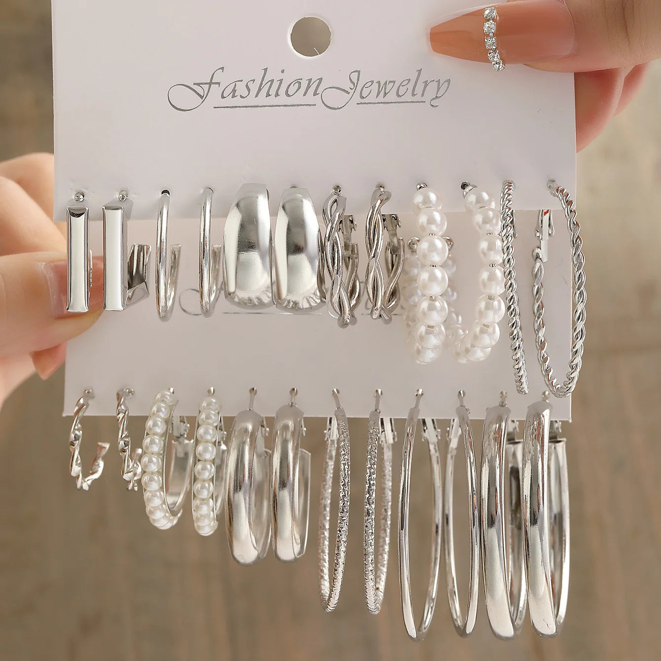 54 Pcs/Set Vintage Elegant Pearl Earrings Ring Heart Pendant Necklace Bracelet For Women Boho Daily Wear Jewelry Set Gifts 20