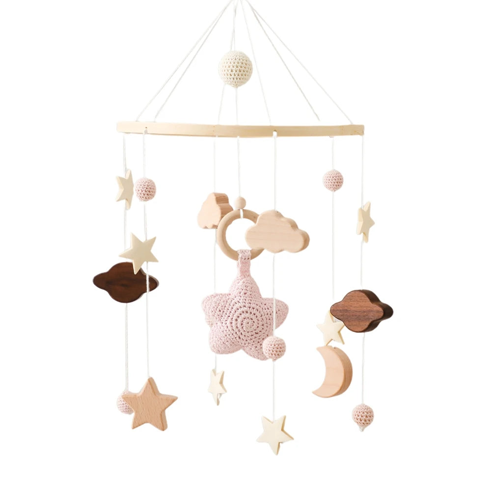 Revolving Music Box For Newborns Baby Crib Imitation Wood Color Hanging Rattle Baby Soothing Musical Toys 0-12 Months Baby Gi