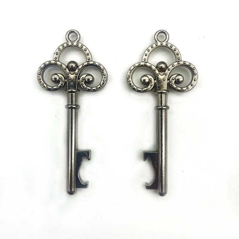 10pcs/lot DIY Wedding Souvenirs Party Gifts for Guests Mickey Rose Clover Skeleton Key Heart Horseshoe Beer Bottle Opener - c