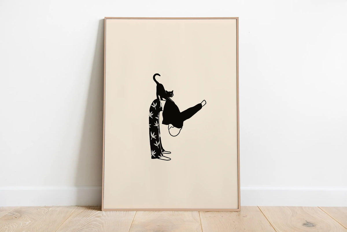 Minimalist Aesthetic Cute Animal Wall Art Illustration Poster Sleepy Kitties Canvas Painting Home Decor Cat Lover Gift - 04 /