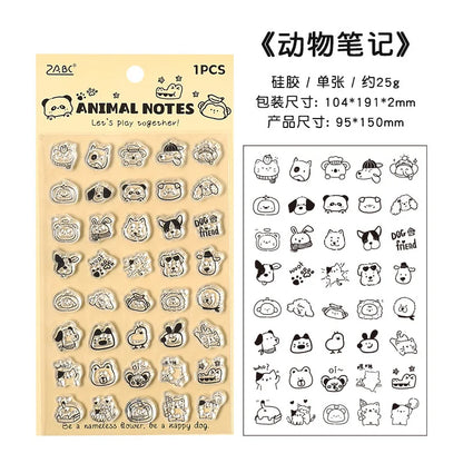Cute Children's Silicone Seal Stamping Handbook Seal Art Decoration DIY Scrapbook Diary Album Student Stationery Aesthetic - 