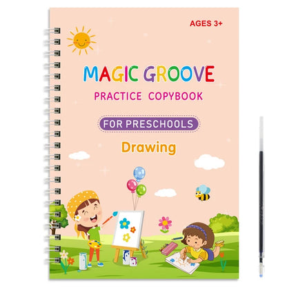 Reusable Magic Copybook Drawing Toys for Children Montessori Pen Control Training Writing Sticker Learning Educational Toy Ki