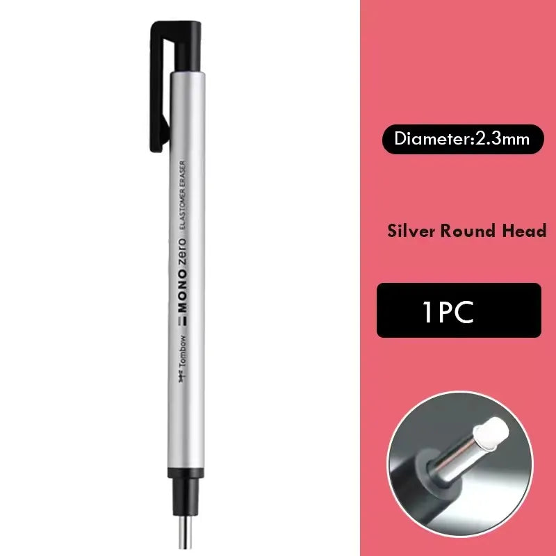 Tombow MONO Zero Eraser Flat / Super Fine Rubber Tip Pen Type Professional High Precision Pencil Eraser For Manga Highlight -