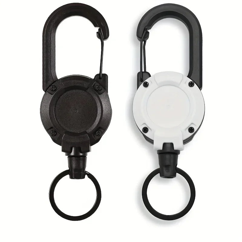 1/2/4pcs Extendable Retractable Holders Keychain Badge Reels Heavy Duty Clip With Carabiner Key Chain For Men Outdoor Bags - 