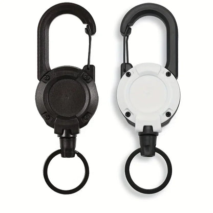1/2/4pcs Extendable Retractable Holders Keychain Badge Reels Heavy Duty Clip With Carabiner Key Chain For Men Outdoor Bags - 