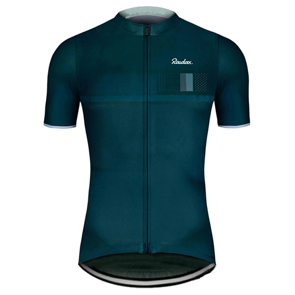 Men Cycling Jersey Raudax Classic Black Cycling Racing Tops Short Sleeve Cyclist Clothes Shirt Maillot Summer Bicycle Bike We