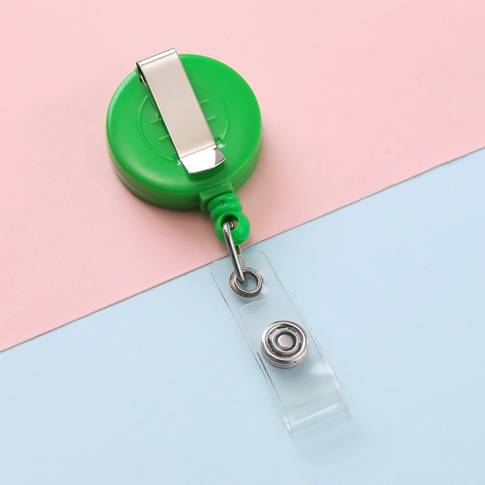 Retractable Steel Cord Pull Reel Keychains Spring Buckle Clasp Wire Rope Key Ring Recoil ID Card Holder Key Chain Multiple To