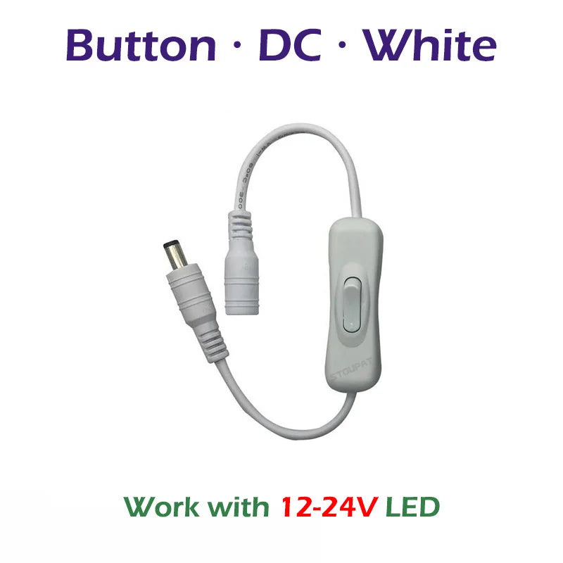 Touch / Knob / Button Switch Dimmer Brightness Adjust for 3528 5050 COB LED Strip Light DC 12V 24V USB 5V Stepless Dimming - 