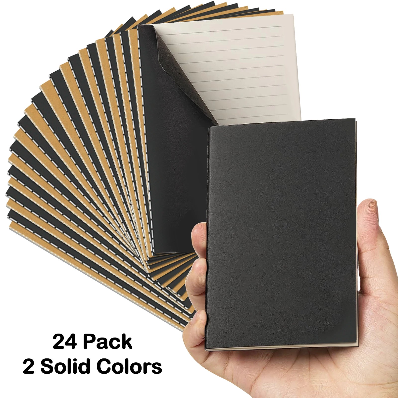 24 Pack Pocket Notebook Journal Bulk, College Lined Paper with Softcover, Small Memo Notepad for Writing/Drawing Diary/ Subje
