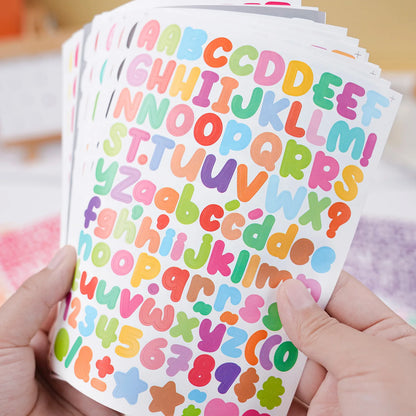 15 Sheets of 0.5inch Alphabet Stickers, Small Size Greeting Cards, Decorative Letter Stickers for Clipping Books