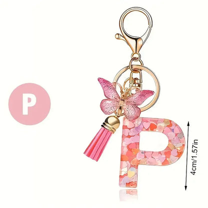 Fashion DIY A-Z Letters keychain Metal Holder Pendent Key Chain Women Car Key Ring Simple Letter Name Key Party Gift Jewelry 
