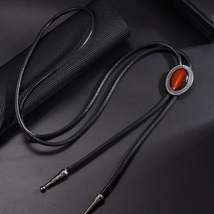 Bolo Tie for Women Men Vintage Crystal Oval Shirt Bowtie Western Cowboy Necktie Luxulry Fashion Jewelry Accessories