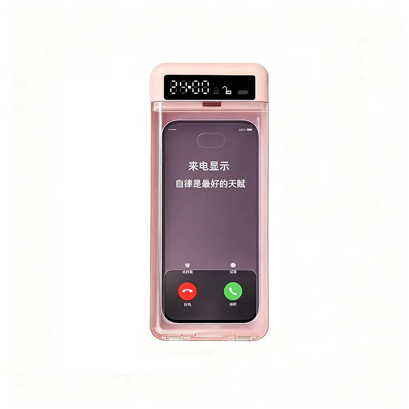 Transparent Phone Lock Box with Display Screen Self-Discipline Device Smart Timer Phone Lock Box Student Phone Time Manager