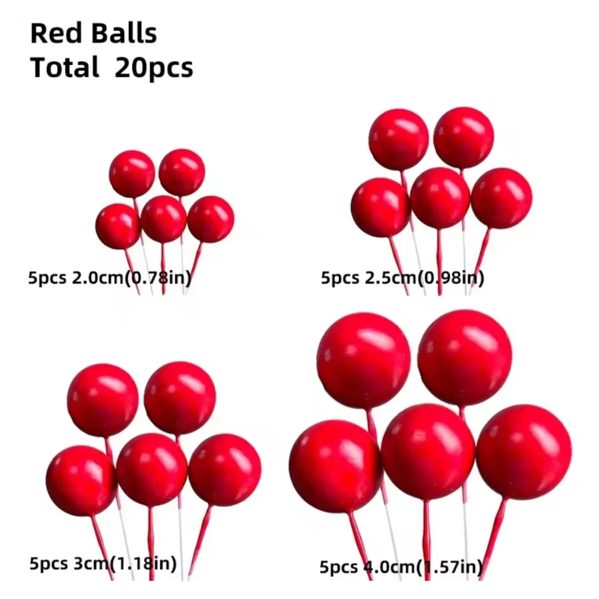 20 Pcs Ball Cake Topper Decorations Mini Balloons Cake Topper Sticks Gold Balls Cake Picks Cake Topper Balls Cake Decorations